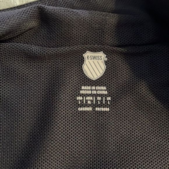 K-SWISS Black Zip-Up Lightweight Vented Reflection Tape Jacket, Size Men’s Large - Picture 13 of 16